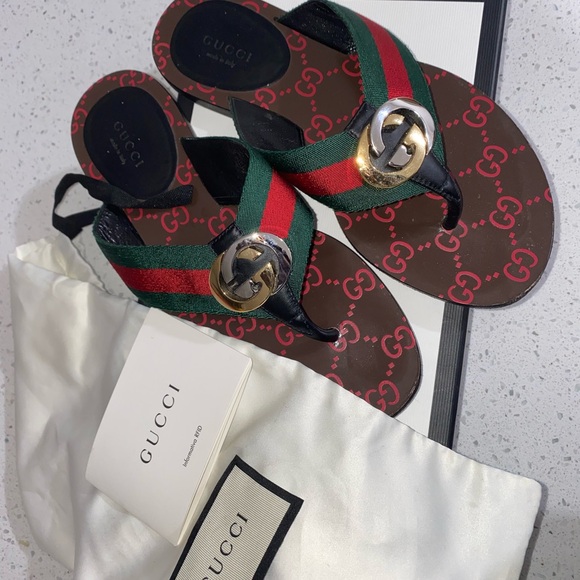Gucci Shoes - Gucci kika canvas thongs sandals
